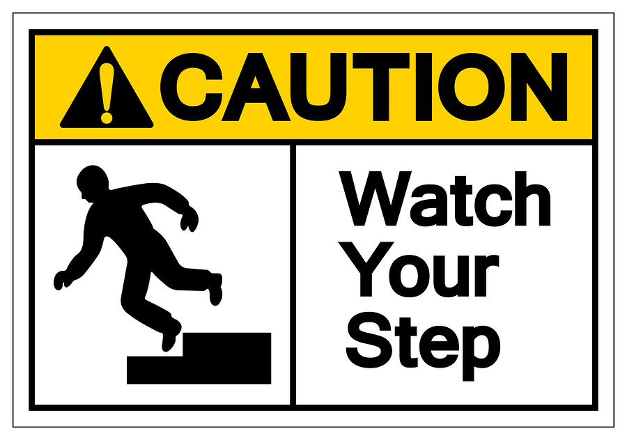 Caution Watch Your Step Symbol Sign, Vector Illustration, Isolat