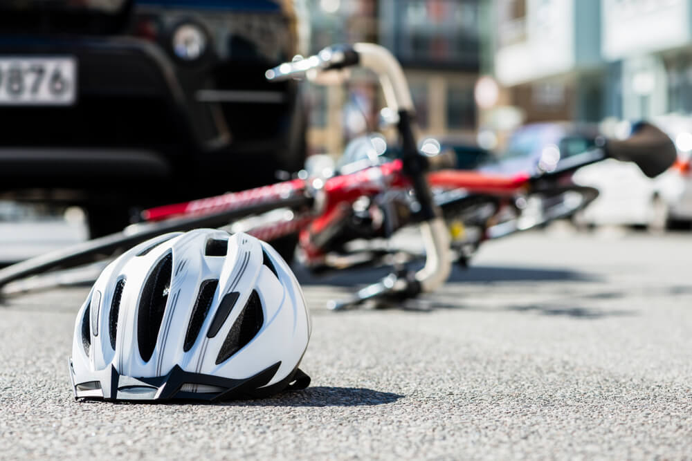 bicycle helmet on street