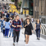 couple on foot bridge