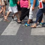 pedestrians in crosswalk