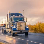 Blue semi truck